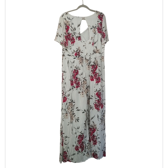 Torrid Womens White Floral Challis Overskirt Romper V-Neck Back Zip Size 16 - Picture 6 of 8